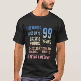99th Birthday Men Women Funny 99 Years Old T-Shirt