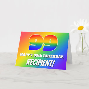 99th Birthday: Multicolored Rainbow Pattern # 99 Card