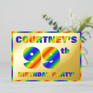 99th Birthday Party — Fun, Rainbow Spectrum “99”