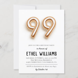 99th Birthday Party Invitation