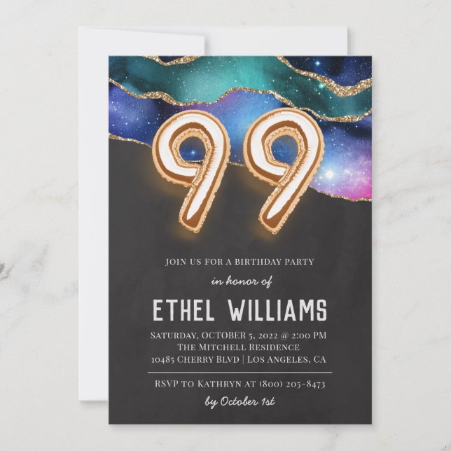 99th Birthday Party Invitation (Front)