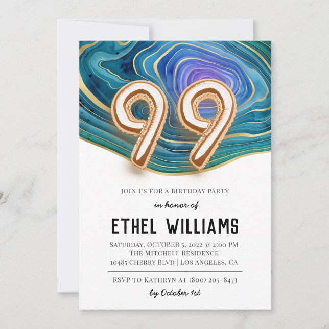 99th Birthday Party Invitation (Front)