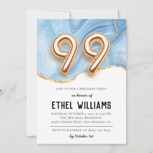 99th Birthday Party Invitation (Front)