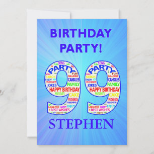 99th Birthday Party Invitation Add a Name