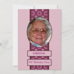 99th Birthday Party Invitation Picture and Name