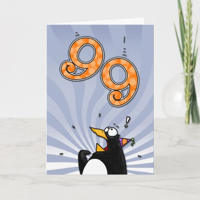99th Birthday - Penguin Surprise Card (Front)