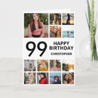 99th Birthday Photo Collage 13 Photos Black White