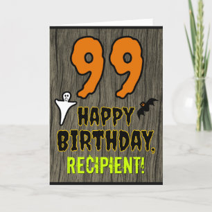 99th Birthday: Spooky Halloween Theme, Custom Name Card