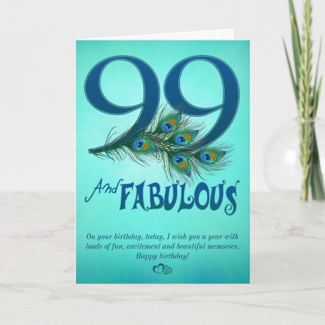 99th Birthday template Cards (Front)