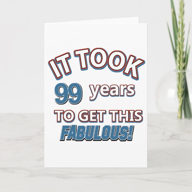 99th year birthday designs card (Front)