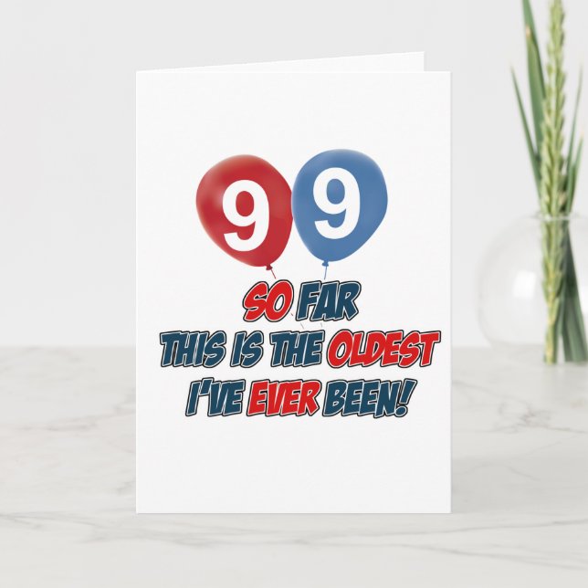 99th year old birthday design card (Front)