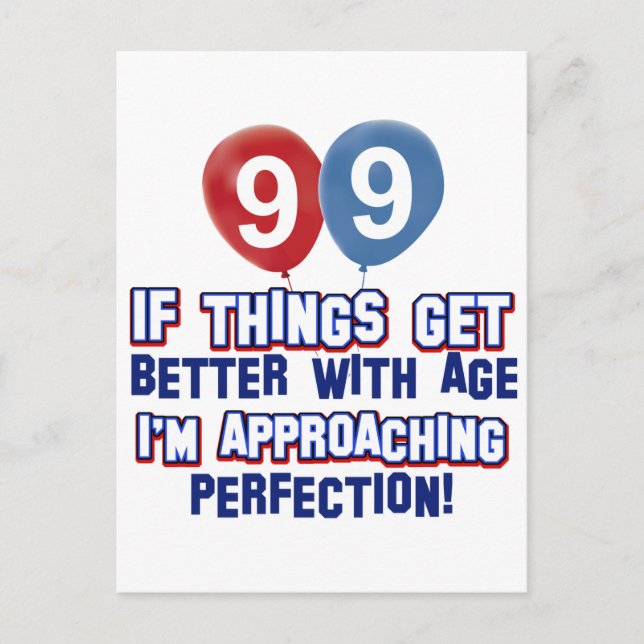 99th year old birthday design postcard (Front)