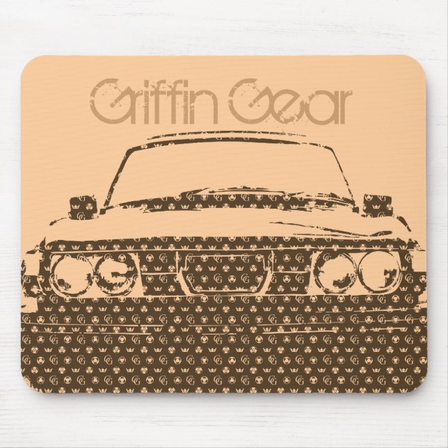 99turbo_GG_brwn, Griffin Gear Mouse Pad (Front)