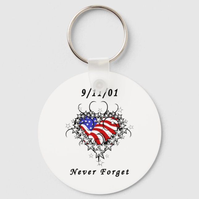 9/11/01 Patriotic Tattoo Key Ring (Front)