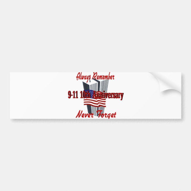 9-11 10 Anniversary Commemorative Bumper Sticker (Front)