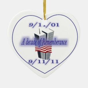 9-11 10th Anniversary Remembrance Ceramic Ornament