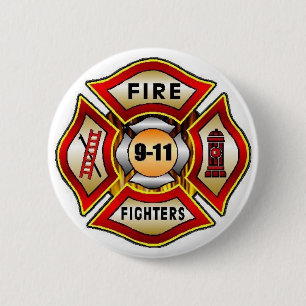 9-11-1 6 CM ROUND BADGE