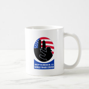 9-11 fireman firefighter american flag twin tower coffee mug