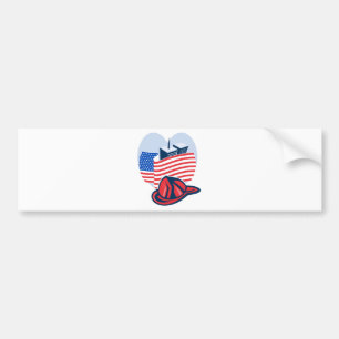9/11 memorial american flag twin towers  fireman bumper sticker