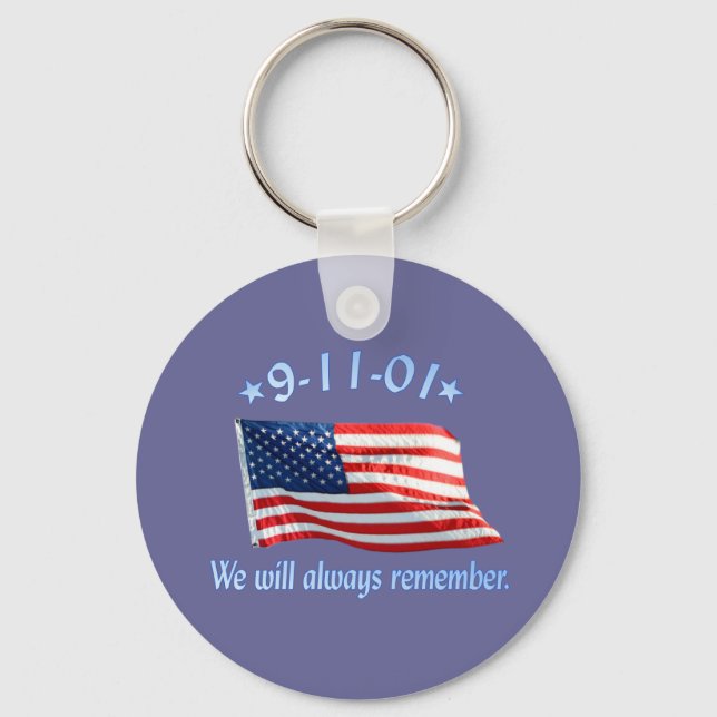 9-11 Memorial We Will Always Remember Key Ring (Front)