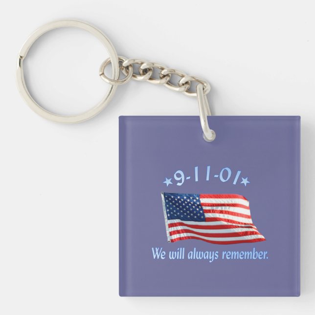 9-11 Memorial We Will Always Remember Key Ring (Front)