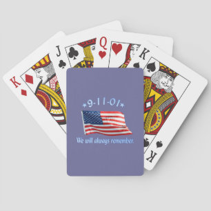 9-11 Memorial We Will Always Remember Playing Cards