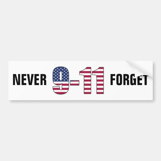 9-11 Never Forget Bumper Sticker (Front)