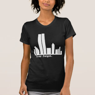 9-11 Never Forget NY Skyline Tshirts, Buttons T-Shirt