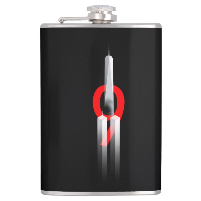 9 11 Never Forget Remember 9.11.2001  Memorial Hip Flask (Front)