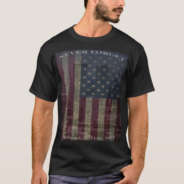 9/11 Never Forget T-Shirt - Mens (Front)