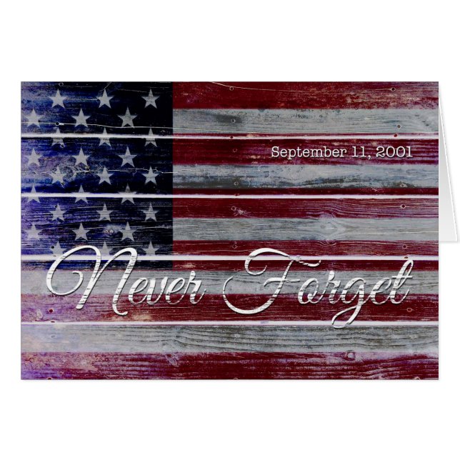 9-11 Patriot Day, Never Forget, American Flag (Front Horizontal)