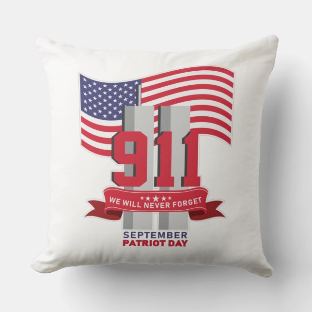 9.11 Patriot Day; Never Forget  Cushion (Front)