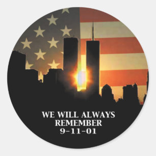 9-11 remember - We will never forget Classic Round Sticker