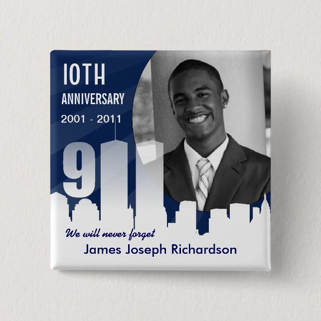 9/11 September 11th - 10th Anniversary Photo Pin (Front)