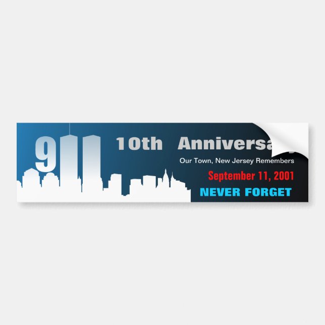 9/11 September 11th - Customised Bumper Sticker (Front)