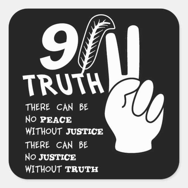 9-11 Truth No Peace Without Justice Square Sticker (Front)