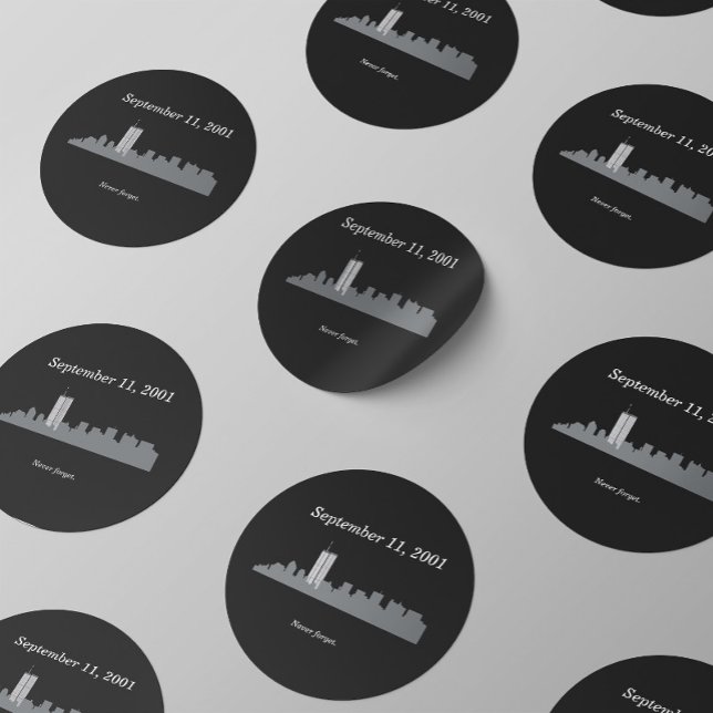 9/11 Vector Memorial Classic Round Sticker (Creator Uploaded)