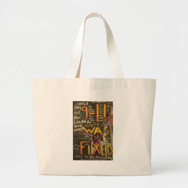 9-11 was fixed black large tote bag (Front)