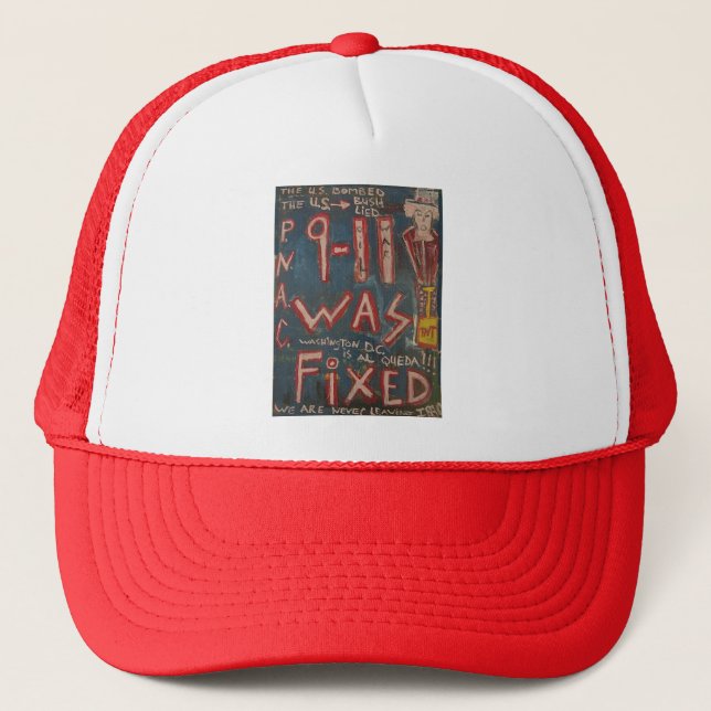 9/11 was fixed blue trucker hat (Front)