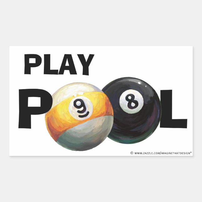 9 ball and 8 ball Play Pool Stickers (Front)