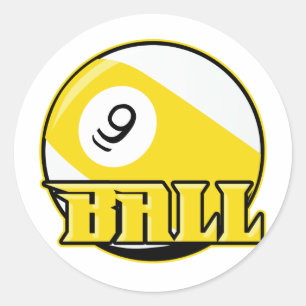 9 Ball Classic Round Sticker