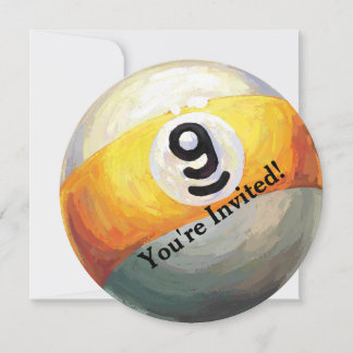 9 ball Party Invitation