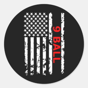 9 Ball Pool Table Billiards Gift Classic Round Sticker