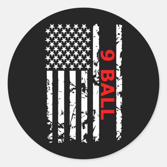 9 Ball Pool Table Billiards Gift  Classic Round Sticker (Front)