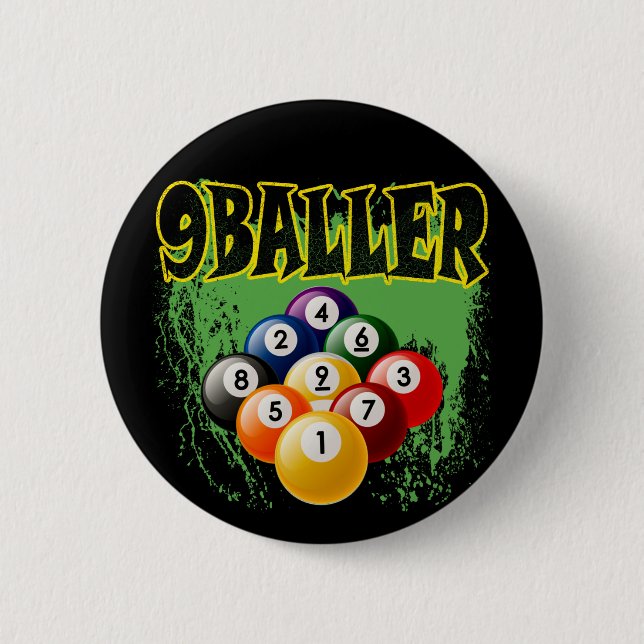 9 BALLER 6 CM ROUND BADGE (Front)