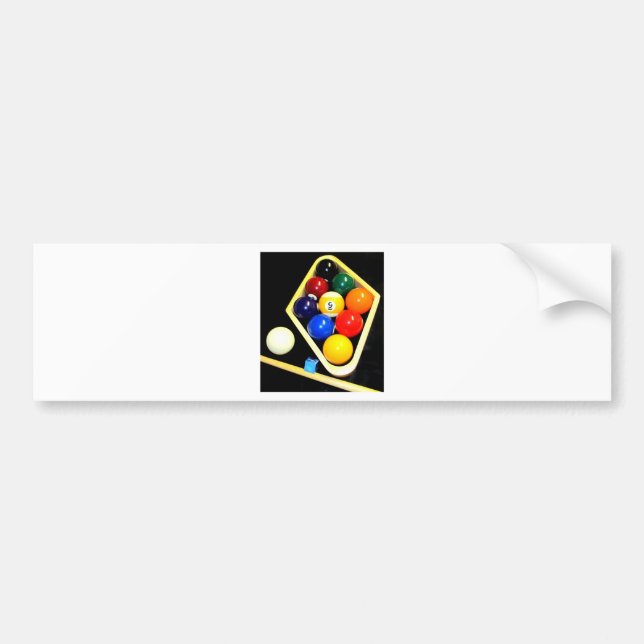9 BALLS BILLIARDS POOL BUMPER STICKER (Front)
