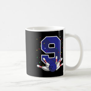 9 Birthday Bowling Bday Party Bowler Celebration 9 Coffee Mug