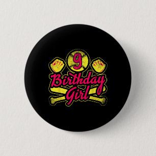 9 Birthday Girl For Cool Softll Girls 9th Birthday 6 Cm Round Badge