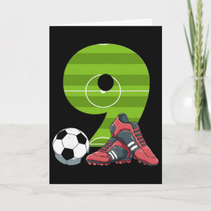 9 Birthday Soccer First Birthday Footll Kids Card