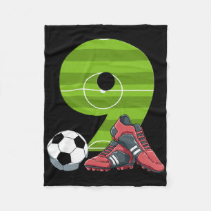 9 Birthday Soccer First Birthday Footll Kids Fleece Blanket